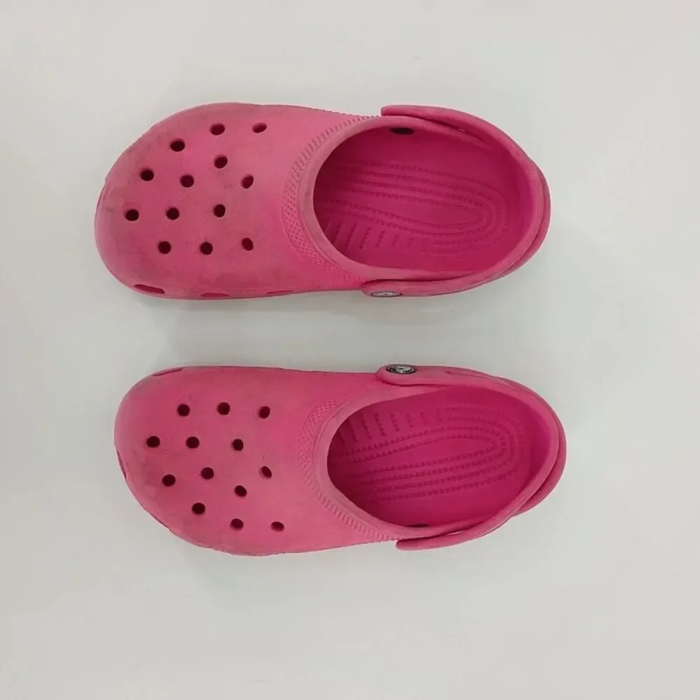Crocs Classic Clog Hot Pink J3 Kids Youth Slip On Sandal Casual Comfort